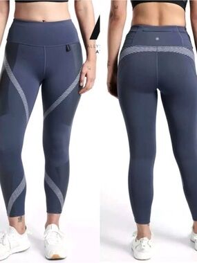 Athleta x Allyson Felix Legend Tight Leggings Blue Gray Size Small
